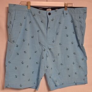 NEW MENS Light Blue Shark Print Shorts Size 42 Waist